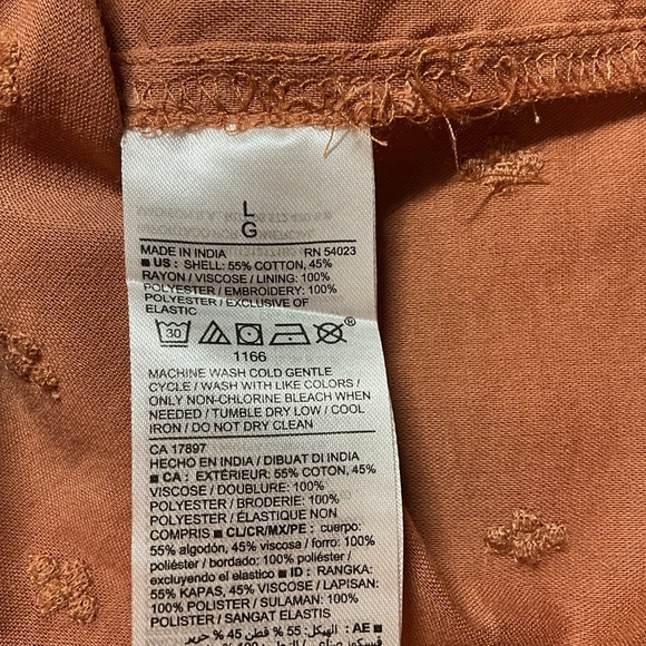 OLD NAVY Cotton Blend Midi Tiered Dress Long Balloon Sleeves Smocked Top Sz L - Picture 7 of 9